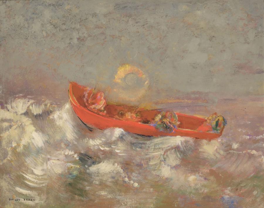 Odilon Redon, La Barque rouge, 1905.